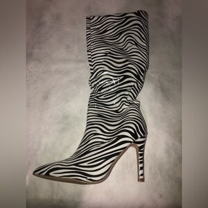 Zebra Print Heeled Boots